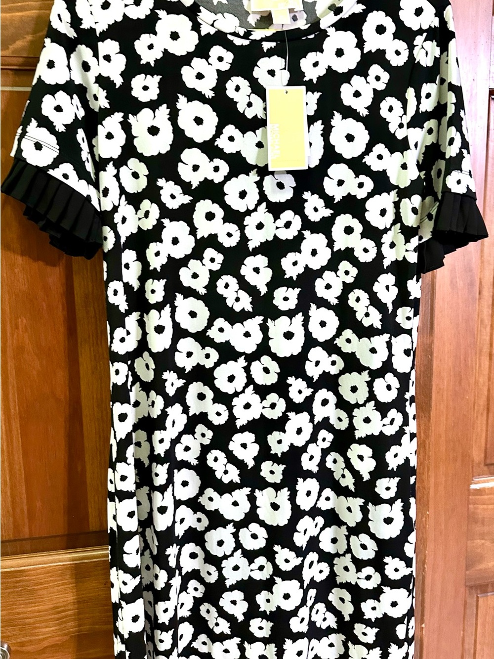 Michael Kors Black and White Floral Tunic Top